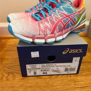 ASICS Women's Gel-Nimbus 15 Pink and Blue Athletic Shoes